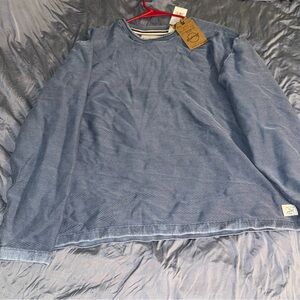 Men's Blue Striped Long Sleeve Shirt